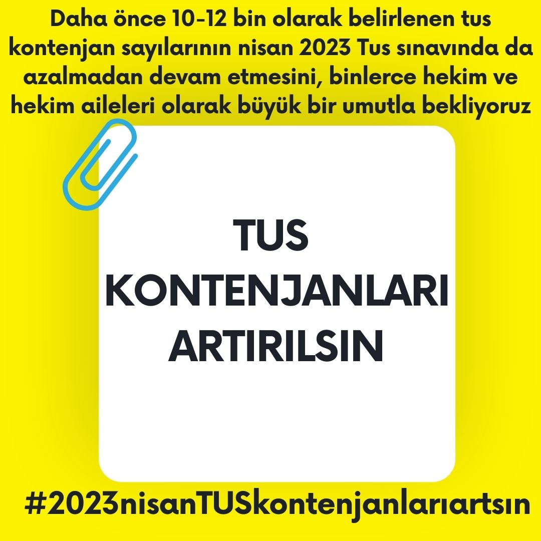 #nisan2023TUSkontenjanlarıartsın <a href="/drfahrettinkoca/">Dr. Fahrettin Koca</a> <a href="/saglikbakanligi/">T.C. Sağlık Bakanlığı</a> <a href="/SbhttnAydin/">Sabahattin Aydın</a>  <a href="/OSYMbaskanligi/">ÖSYM</a> <a href="/tcbestepe/">T.C. Cumhurbaşkanlığı</a> sonuçların açıklanmasına az bir süre kala bahar tusu için en az 10bin kontenjan haberinizi bekliyoruz