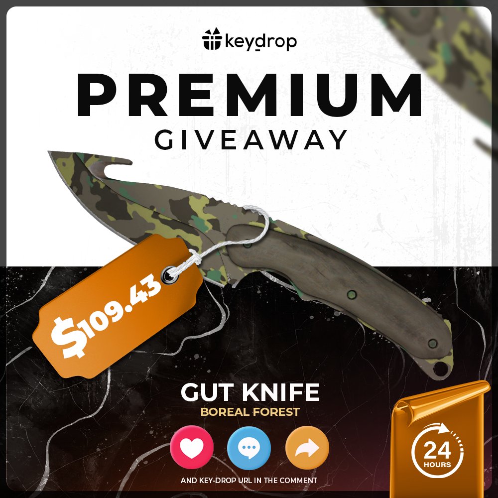 Giveaway on Gut Knife | Boreal Forest 🎁

👊 Just leave ❤️ under the post!
🤝 Follow us!
🔁 Retweet!

⏰ Wait 24 hours!

#freeskins #csgoskinsgiveaway #csgoskinsfree #giveaway #airdrop #csgocases #csgocase #csgocommunity #csgoesport #skins #csgoskins #keydrop #keydropcom