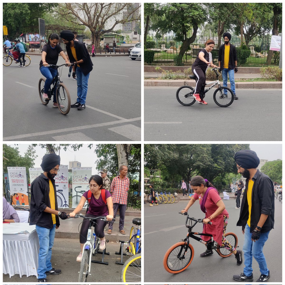 dalipsabharwal's tweet photo. Where there's a will, there's a way: An hour of training at #cycleschool gave them wings to fly.
When more women learn to cycle, we create an equitable voice for the cyclists in the city. Better and safe infrastructure is the need of an hour to our cities liveable. #letscycle https://t.co/Dp9WcbgSE7