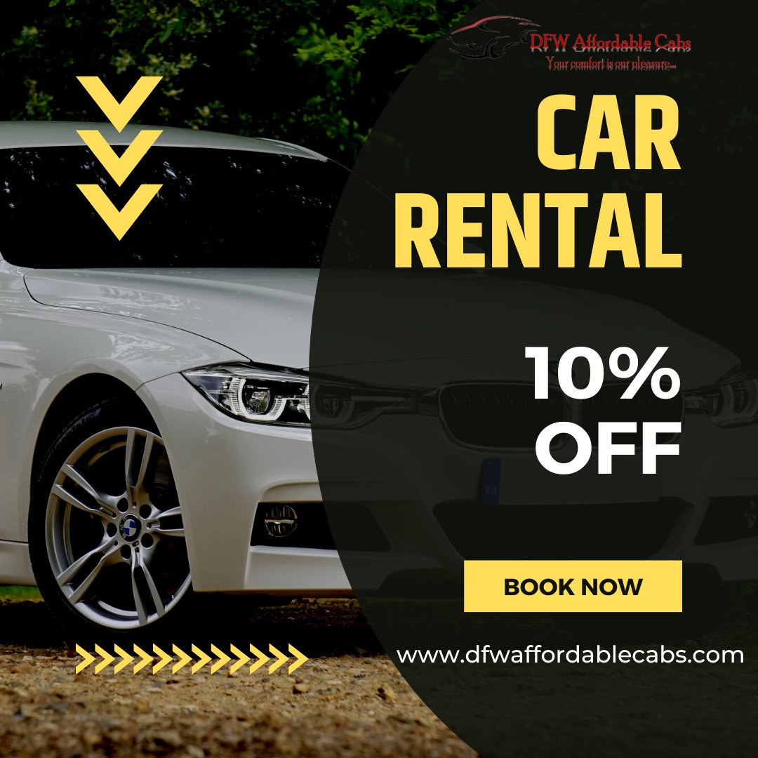 dfwcabs's tweet photo. Need a reliable ride in the DFW area? Look no further! Our car rental service has got you covered. Plus, for a limited time, get 10% off your rental when you book with us!
https://t.co/kXlF3y1SiX
#DFWCarRental #TravelDeals #DiscountOffer #RideWithUs #ExploreDFW https://t.co/wAY6mKZDOE