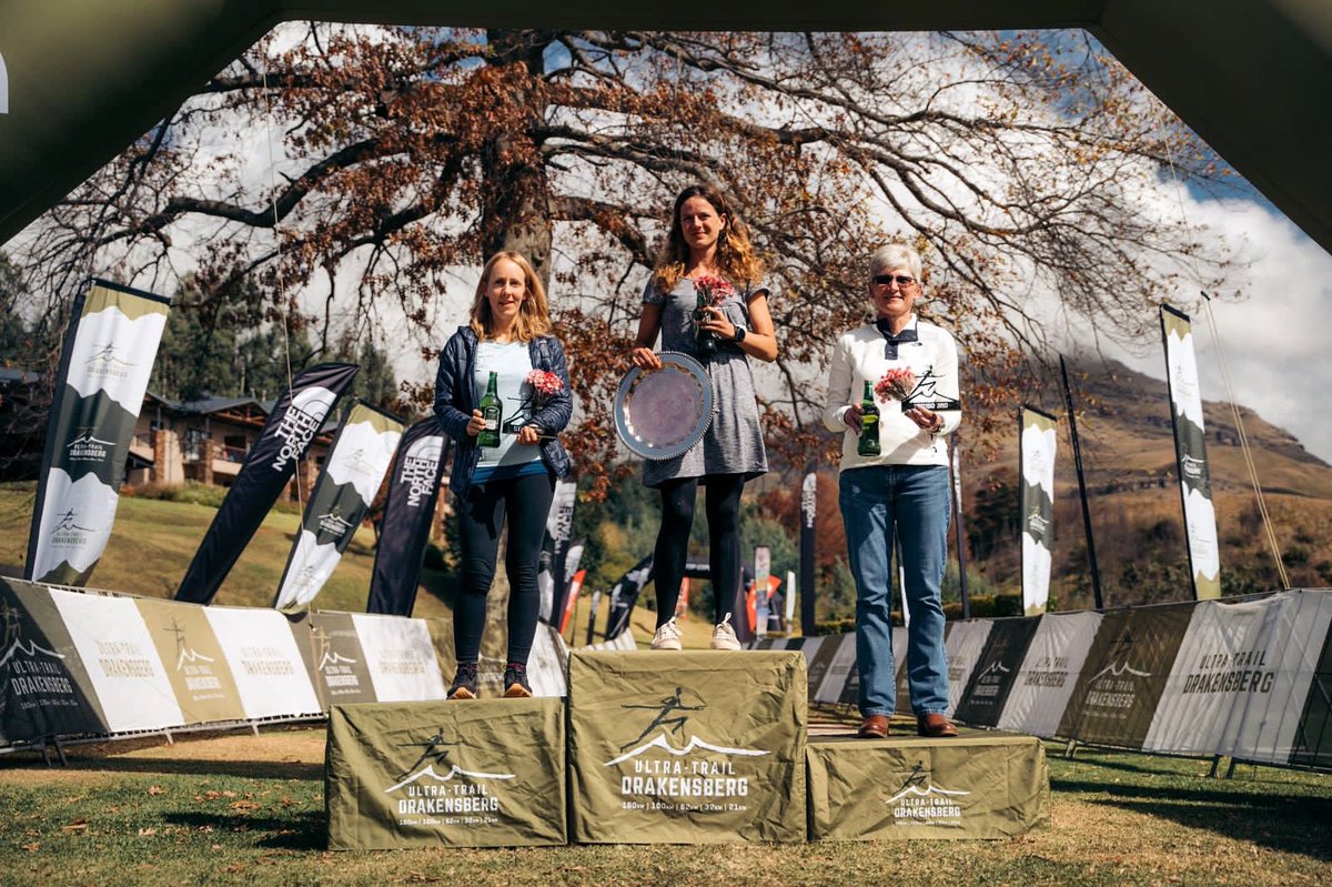 The 2023 #UTD160 women’s podium! 💥

Congratulations to these strong women, and to the inspiring Hannah Rickman, who ran her way to third place overall! 👏🏽

🥇Hannah Rickman 🇿🇦31:10:24
🥈Helen Dale  🇿🇦37:44:20
🥉Cornel Metcalfe  🇿🇦39:24:27

#UltraTrailDrakensberg 
#UTD2023
