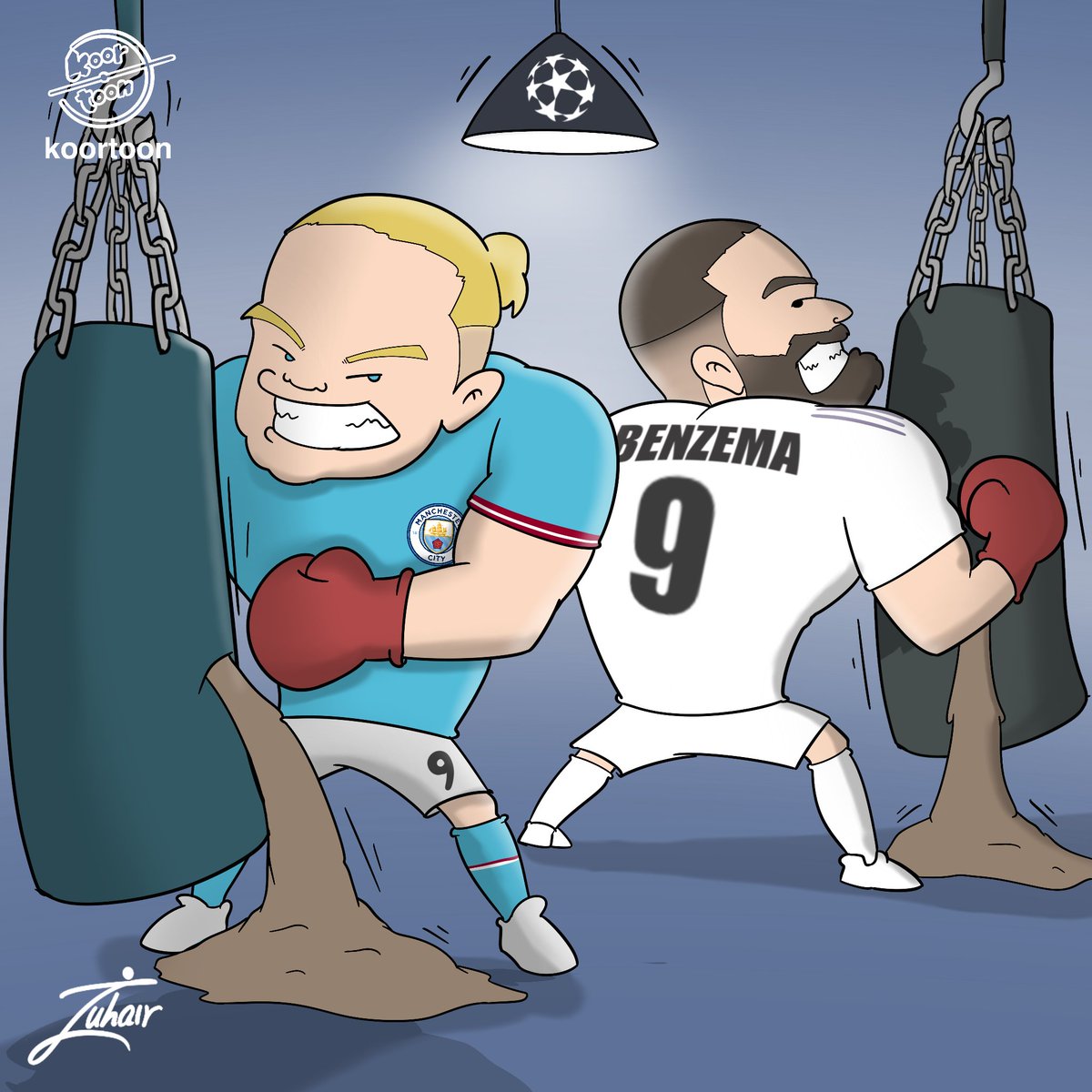 kooortooon's tweet photo. Benzema and Haaland before Real Madrid VS  Man City  🔥  
 
بنزيما وهالاند قبل مواجهة ريال مدريد مع مانشستر سيتي 🔥  
 
#RealMadrid #Benzema #Mancity #Arsenal  #Haaland #Guardiola #Arteta #Debruyne #Liverpool #Moasalah    #Chelsea #Barcelona https://t.co/aegZkMKwig