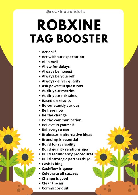 First Tag Booster

Try to reply as many as you can with our official tagline and hashtag. Please attach photos/videos/GIFs. 

Goal: Five hundred replies.

TCOPrimer WITH ROBXINE
#RobXine
#RobBlackburn | #MaxineTrinidad