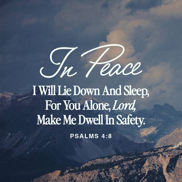 YouVersion's tweet photo. Psalm 4:8 https://t.co/wpOu4kTnIC