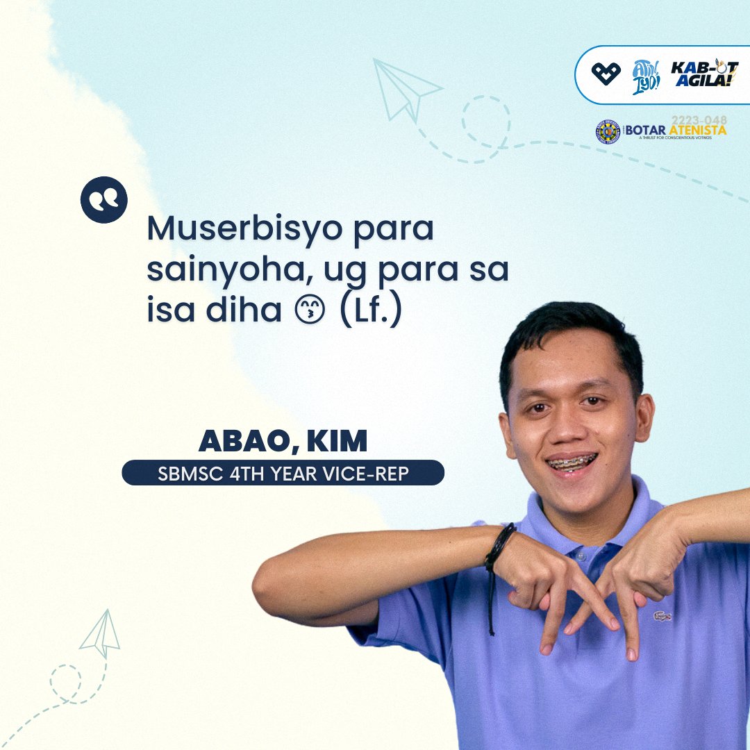 AASBMSamahan's tweet photo. Ready to vote for a slate that's got the humor and the hear? 

Vote straight, vote Samahan Alyansa this coming May 4-6, 2023💙🫶! https://t.co/7zXMW629uY