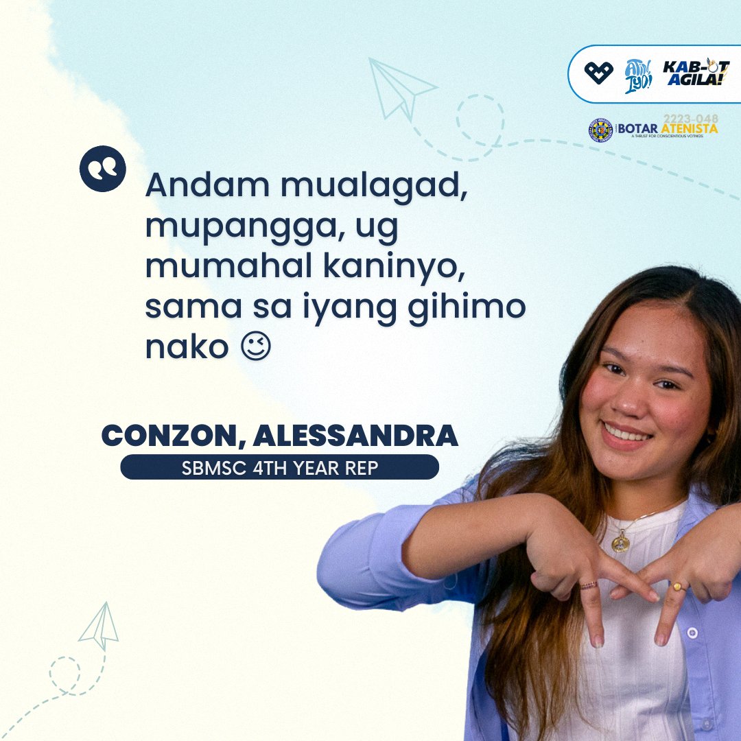 AASBMSamahan's tweet photo. Ready to vote for a slate that's got the humor and the hear? 

Vote straight, vote Samahan Alyansa this coming May 4-6, 2023💙🫶! https://t.co/7zXMW629uY
