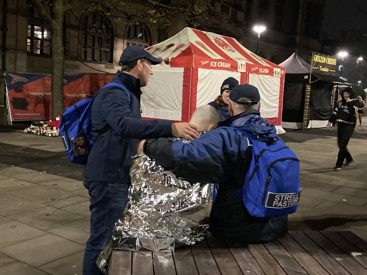 Busy night in Sheffield last night. Late finish!! Praise God for answered prayer #sheffieldissuper <a href="/StreetPastors/">Street Pastors</a>