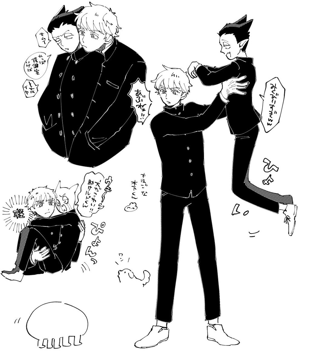 掃除からの逃避で描いた15ロドらくがきです🦇え～ん部屋汚いけどなんもしたくない