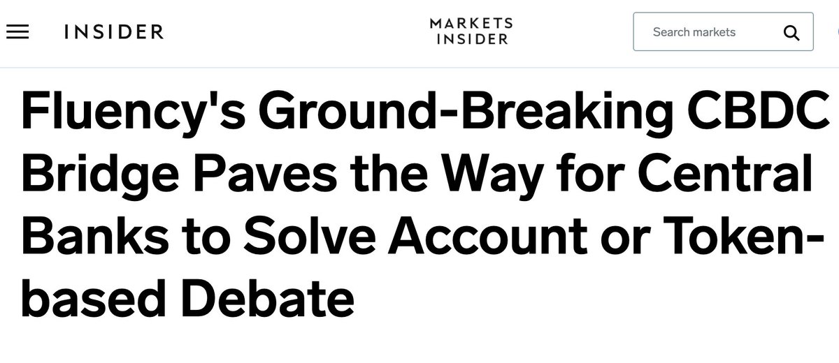 Fluency has successfully solved the challenge of seamlessly bridging retail and wholesale #CBDC enabling single issuance layer between different token and account-based #DLT systems utilising #AureumCore, our innovative DLT CBDC account-based system markets.businessinsider.com/news/1032269015