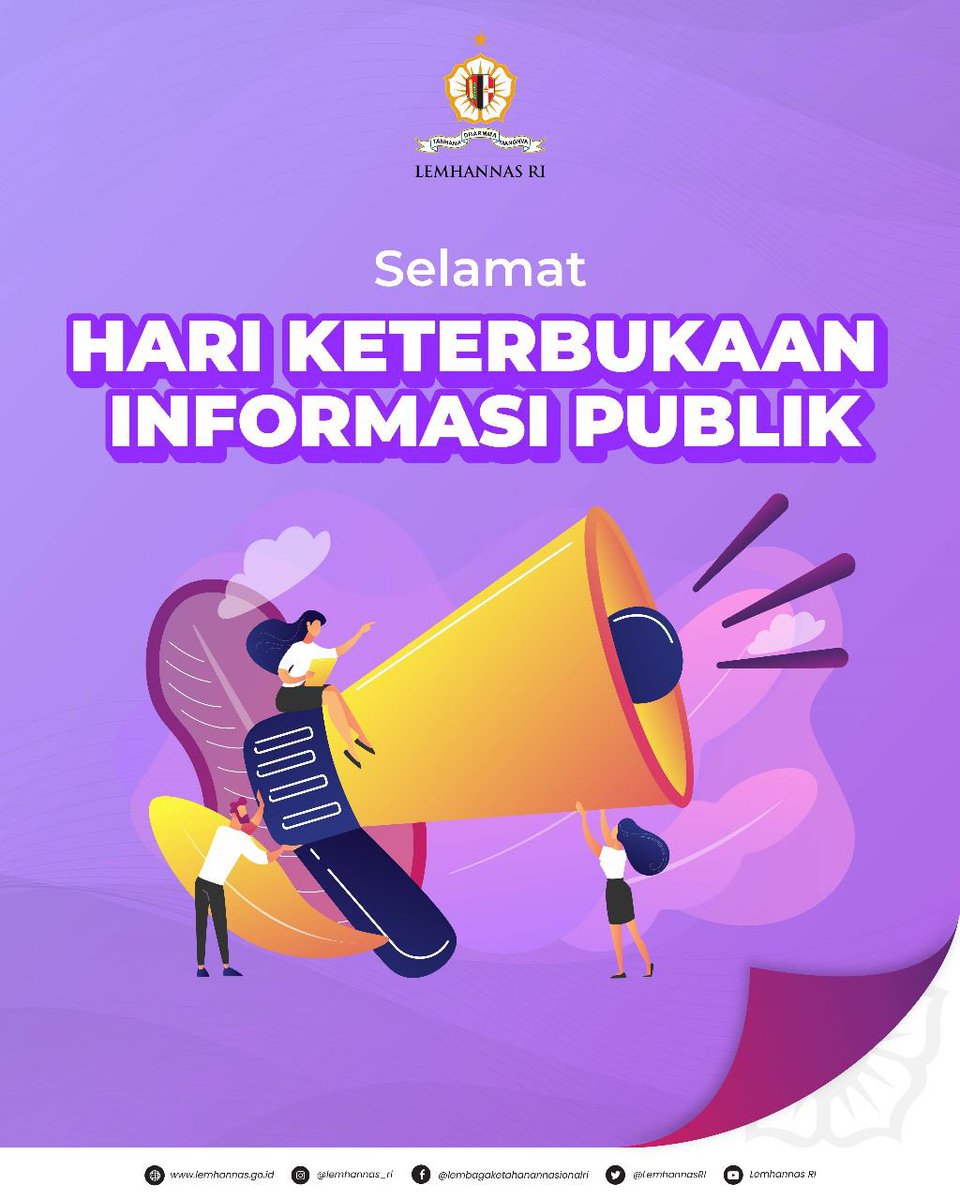LemhannasRI's tweet photo. Keterbukaan informasi adalah ciri tata kelola pemerintahan yang baik.
Selamat Hari Keterbukaan Informasi Nasional, Sahabat Tannas!
#HKIN
#HKIN2023 https://t.co/GaoOXKujSw