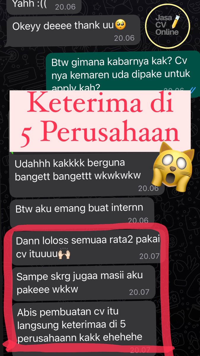 Cukup pake CV ATS, bisa keterima di banyak perusahaan🥹

✅ format jadi rapi
✅ keyword/kalimat menarik
✅ lebi mudah dideteksi sistem
✅ sesuai anjuran HRD

✏️ Cek testi lolos screening di instagram.com/jasa_cv_online_

#jasabuatcv #jasabikincv #jokicv #jasacvats #jokitugas #lokercot