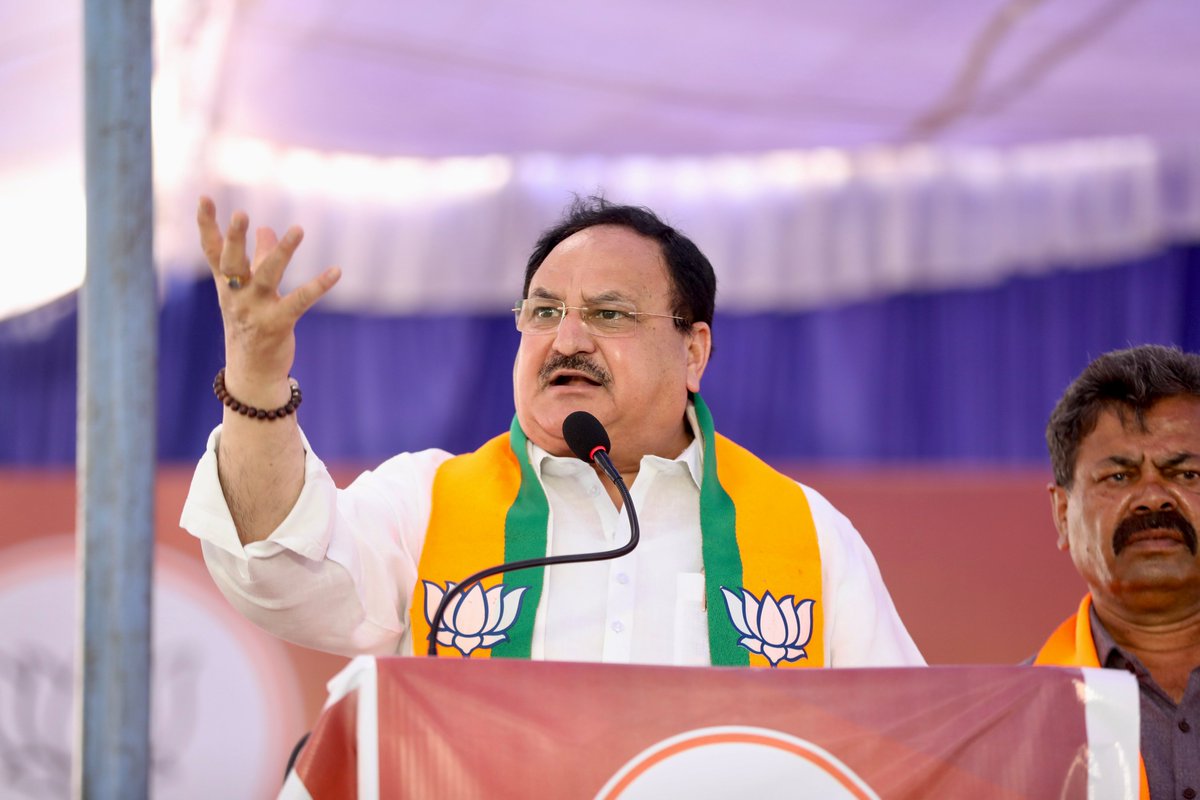 JPNadda's tweet image. Delighted to witness the affection of the people of Honnali towards the BJP.

Their enthusiasm is a testament to Karnataka&apos;s faith in the development oriented policies of the double engine government being laid on the ground by CM @BSBommai Ji, guided by PM @narendramodi Ji.