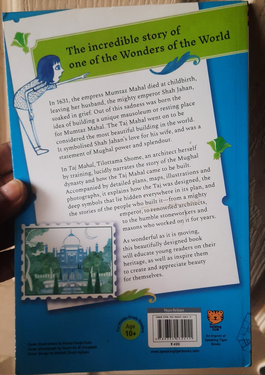 Read this in one go before my Sunday siesta. Lovely book.

#TajMahal #MagnificentTaj #Mughals #ShahJahan #Mumtaz #SundayReading #SundaySiesta @speakingtiger14