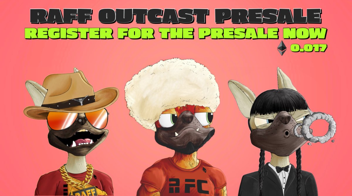 raffoutcasts's tweet photo. HI FAM  dm to register for presale ends 4th may 11:59pm UTC 
@raffoutcasts https://t.co/gmkkyAviA9