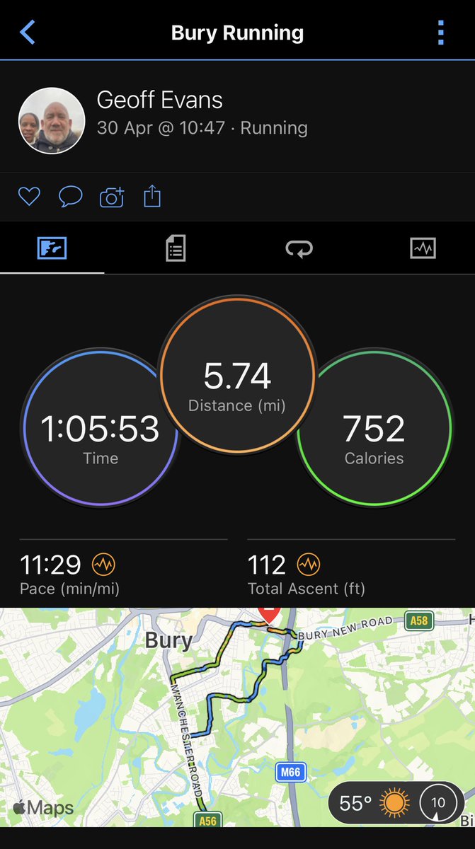 GeoffEvansTutor's tweet photo. My route took me just short of 10K - I knew I should have run around the park to make it up!!!! Anyway, there’s always tomorrow 😂🏃🏼‍♂️🏃🏼‍♂️🚀 https://t.co/lXffY8yiM4