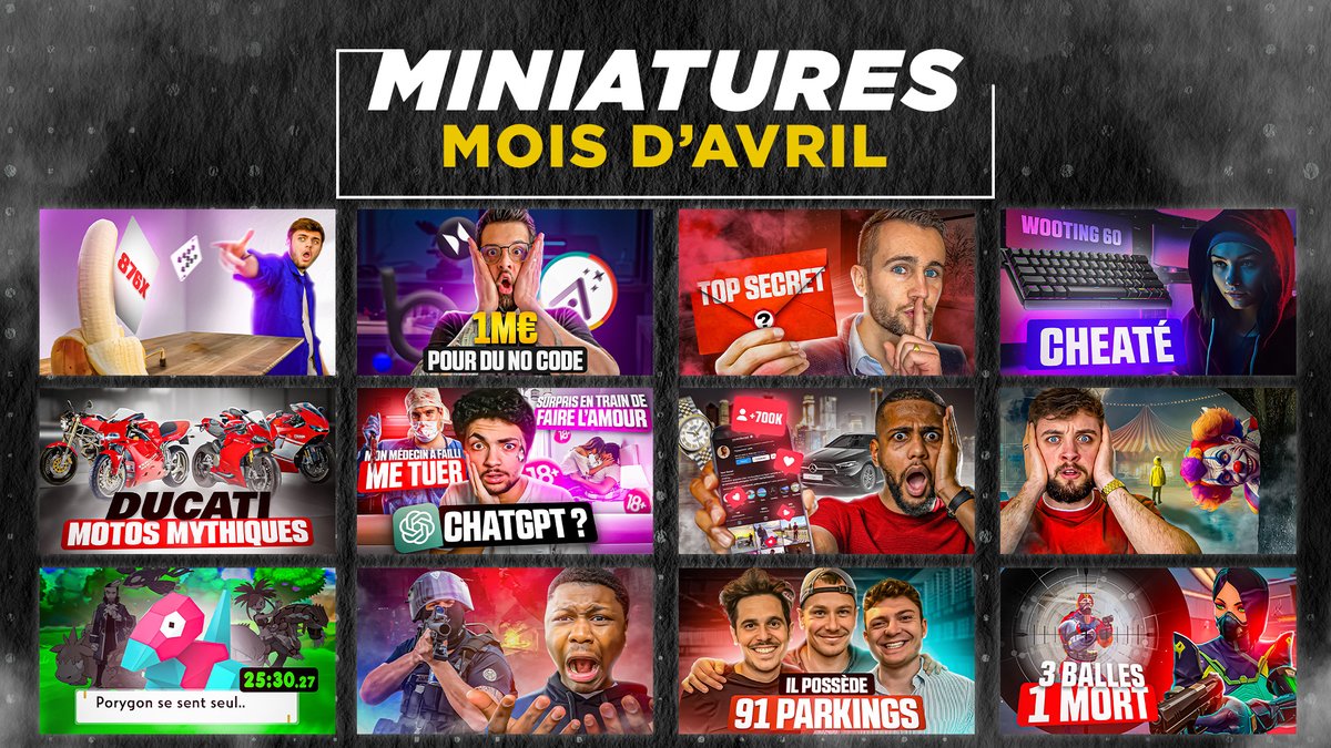 Skybans_'s tweet photo. 📢 Quelques miniatures - Avril 

▶️+60 Miniatures ce mois ci !

Mois très chargé sur les deux semaines du milieu de mois

🤯Plein de miniatures différentes, plein de nouveaux clients

On est pas loin, également, des 500 abonnés Twitter 📈

Bilan : Un mois de dingue. MERCI ! 🙏 https://t.co/ntd0cT060Q