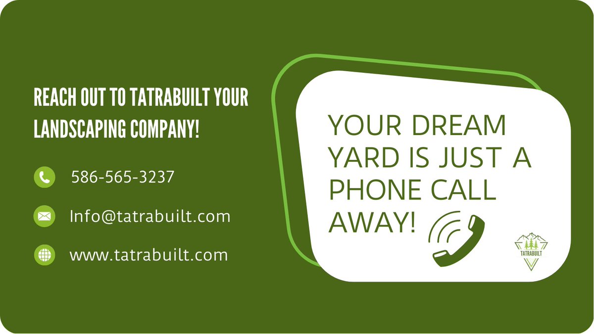 tatrabuiltllc's tweet photo. Your dream yard is just a phone call away with Tatrabuilt.Reach out to Tatrabuilt your landscaping company!🌳🚚
#Tatrabuiltllc #DreamYard #LandscapingCompany #TransformYourYard #Expertise #OutdoorLiving #BeautifulOutdoors #LandscapingDesign https://t.co/NNSsiPKTpx