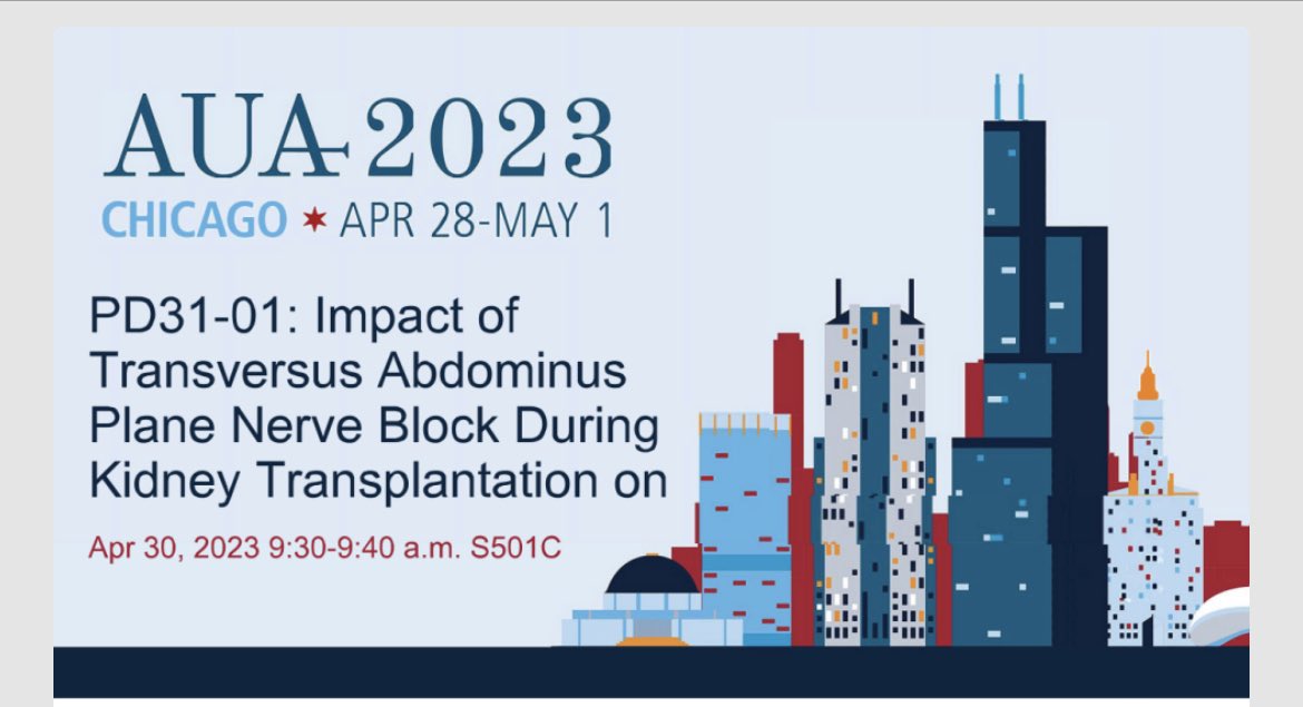 Mohamed Eltemamy (@moeltemamy) on Twitter photo If you want to decrease the pain for kidney transplant patients, come see Dr <a href="/GrossMedicine/">Michael Gross</a> presenting on surgeon administered TAP block from our prospective randomized double blinded study. <a href="/CleClinicUro/">Cleveland Clinic Urology</a> #AUA2023 #kidneytransplant If you want to decrease the pain for kidney transplant patients, come see Dr <a href="/GrossMedicine/">Michael Gross</a> presenting on surgeon administered TAP block from our prospective randomized double blinded study. <a href="/CleClinicUro/">Cleveland Clinic Urology</a> #AUA2023 #kidneytransplant