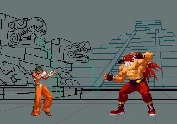 Garou 2 - Tizoc stage process #fanart #pixelart #ドット絵 #SNK #Garou