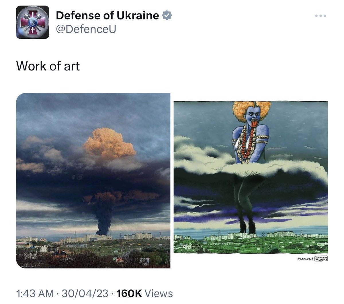 @DefenceU 
 This is Official handle of Ukraine Defense Ministry. 
This is not a work of art.Take it down and apologise. #shameonUkraine