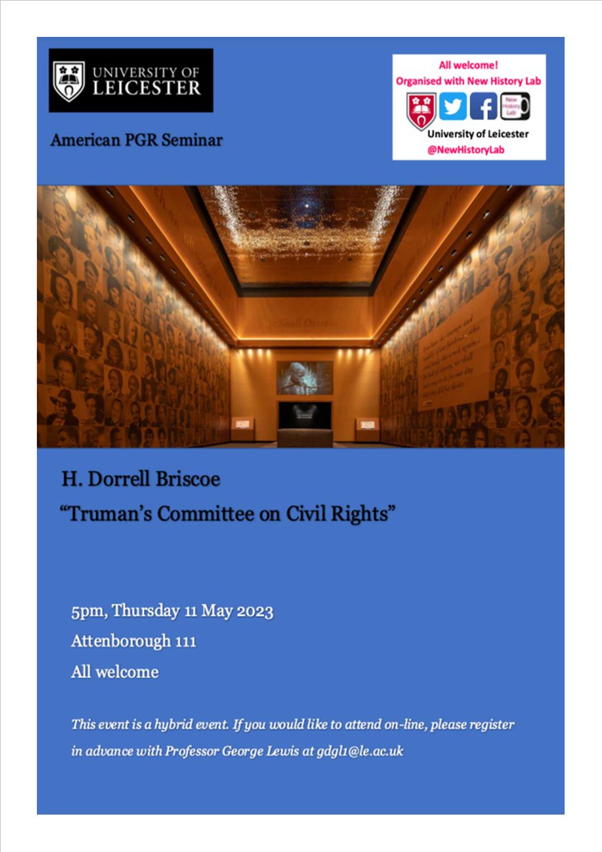 📢 ADDITIONAL SEMINAR! 📢

So, we have an additional seminar coming up, in collaboration with the History department <a href="/historyleic/">History at Leicester</a> 

11th May - 5pm - Attenborough 111.
See poster for more details and registration.

<a href="/HyPIRUoL/">HyPIR at Leicester</a> <a href="/PoliticsLeicsU/">Politics@Leicester</a>