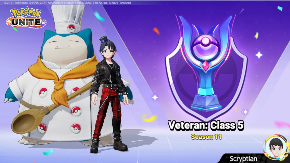 ScryptianGaming's tweet photo. After not playing for over half a year I'm finally back to Veteran. Hopefully we can go higher this time!! #PokemonUNITE #NintendoSwitch https://t.co/m8FERmwjqT
