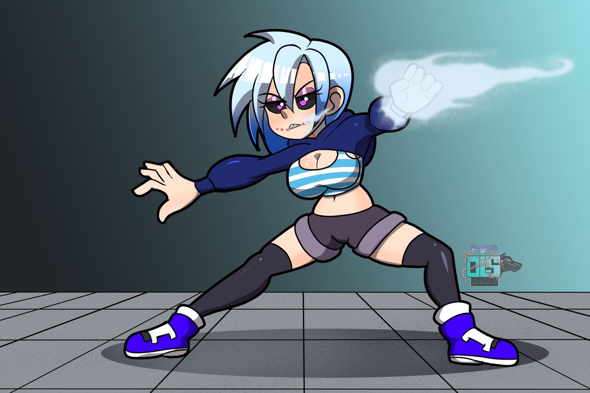 Olightsword's tweet photo. Frostbite battle #digitalart #oc #magicxmachine https://t.co/jM7YuxNe0D
