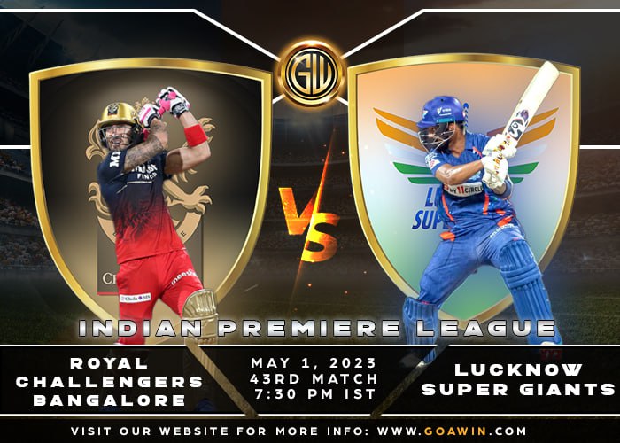 gocricketlovers's tweet photo. MATCH 4️⃣3️⃣ - Both the teams will try to finish the game on a winning note to keep their playoff chance, which makes the game more interesting. 🤩😎
Contact WhatsApp 📲 +63 916 420 0074
#GoAWin #match43 #RoyalChallengersBangalore #LucknowSuperGiants #IPL2023 https://t.co/Su33actm3T