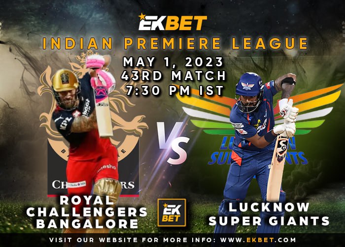 EKBET_Updates's tweet photo. RCB v LSG ➡️ LSG are fresh from a superlative performance against PBKS. RCB on the other hand, lost their previous match at home against KKR.🏏
Keep supporting your favorite team using the link, or message on WhatsApp.
👉 📞 +63 906 437 5892
#EKBET #IPL2023 #match43 https://t.co/wgsvVY4e8H
