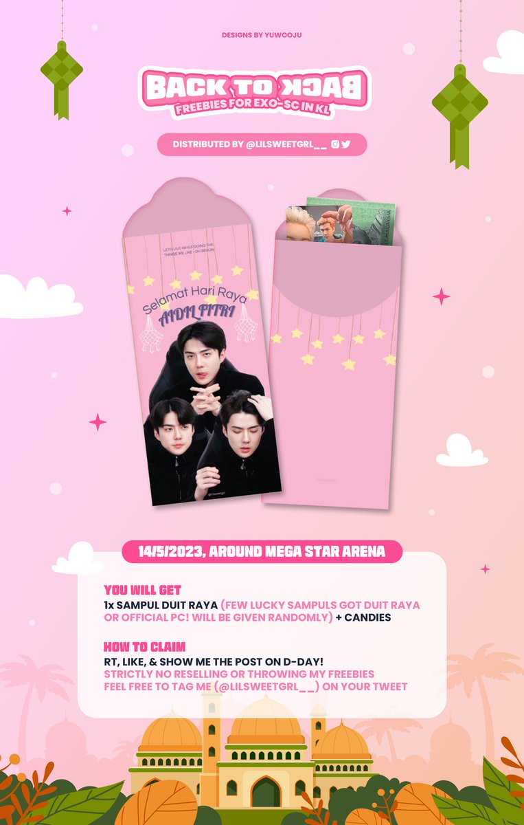 lilsweetgrl__'s tweet photo. [HELP RT]

･:*:･。
              EXO-SC FANCON :
   BACK TO BACK FREEBIES 🇲🇾
                By @lilsweetgrl__ 
                                                                ･:*:･。

🗓 : 14/5/2023
📍 : Around Mega Star Arena
⏰ : TBA 

#EXOSC_BACKTOBACK_IN_KL #EXOSCinKL https://t.co/FAAkoqKP0G