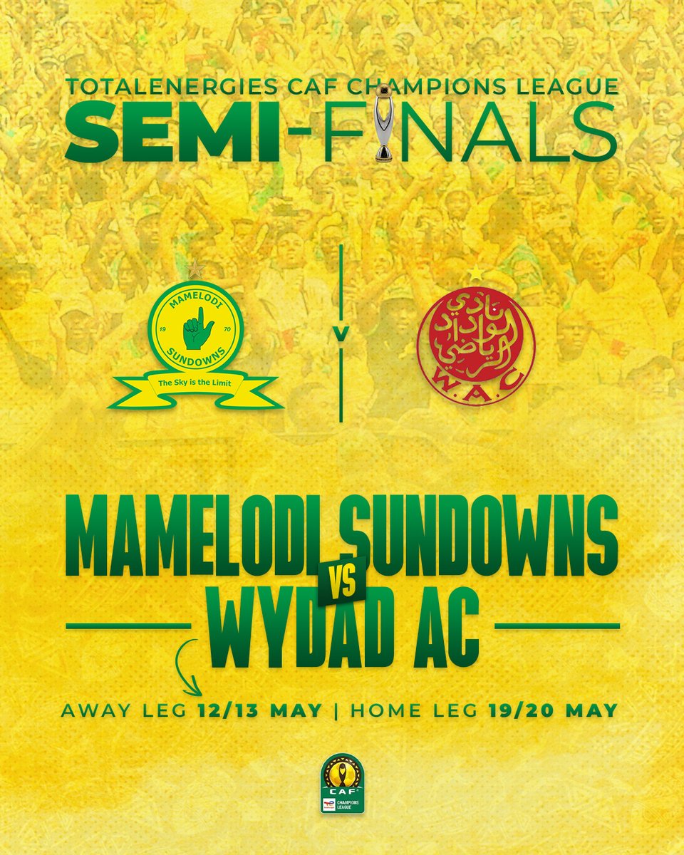 Masandawana's tweet photo. Group Stages ✅
Quarter Finals ✅
Semi Finals ⏳🔜

The battle lines have been drawn, we meet our Moroccan opponents in the next round of our quest for continental glory!🌍

#Sundowns #TotalEnergiesCAFCL https://t.co/kHIWdshgL2