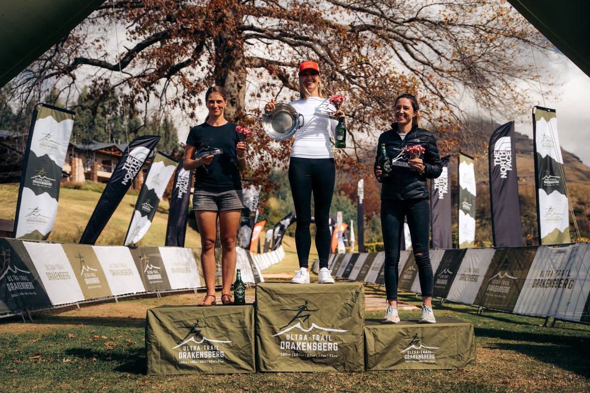 The 2023 #GCU62 women’s podium! 👏🏽👏🏽👏🏽

We loved every second of this race, as we watched these talented athletes tackle this route - congratulations!

🥇MARISSA GROENEWALD 🇿🇦 08:30:59
🥈SVETA BECKER 🇿🇦 08:39:06
🥉ANDREA OSTERLOH 🇿🇦08:48:14

#UltraTrailDrakensberg 
#UTD2023