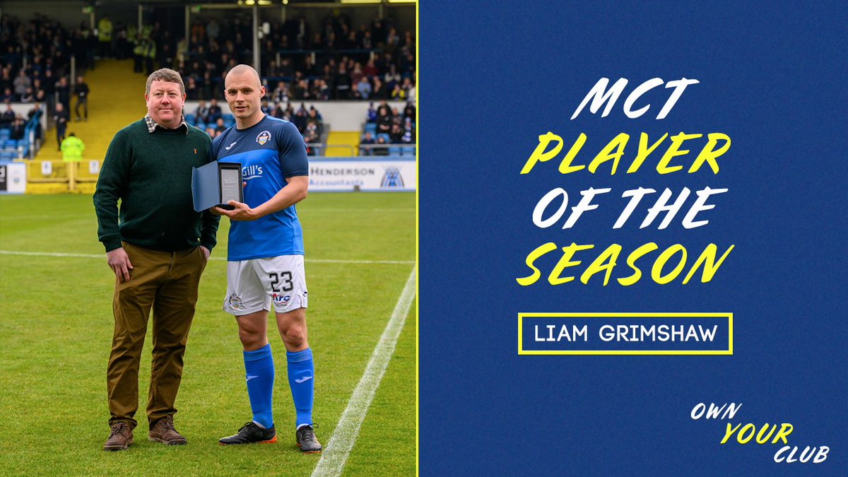 TonClubTogether's tweet photo. 🥇 | MCT members voted for Liam Grimshaw as their Player of the Season. 

As part of the vote, Steven McEwan was randomly selected to be the member to present the award on the pitch ahead of yesterday's match. Thanks @GBRPhotos for the photo! https://t.co/NLsRCxBa9a