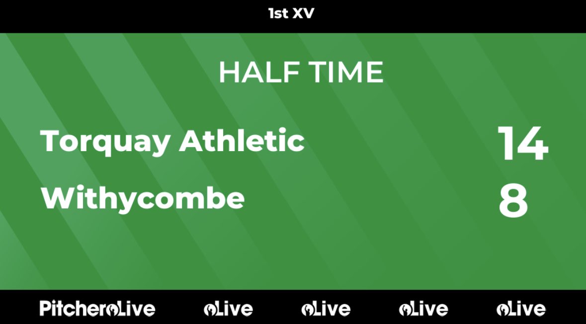 Half time in Torquay and a late Withy try brings it to within a score at the break…

#Withies #UpTheWithy #GreenAndBlack #DevonRugby