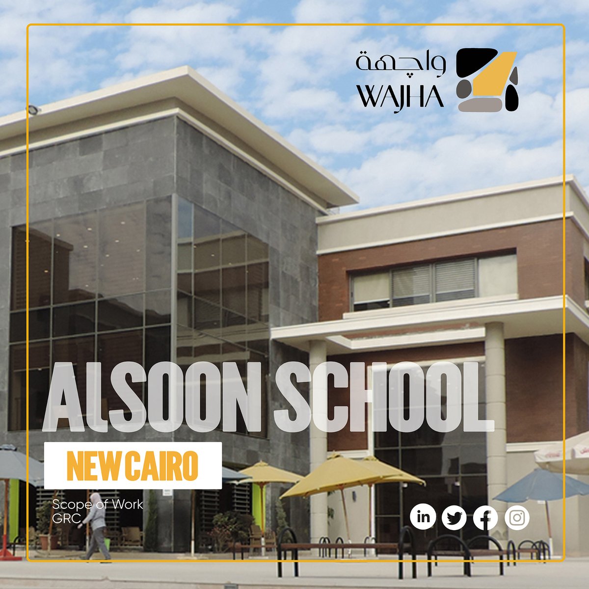 wajhaeg's tweet photo. Alsson School in New Cairo Achieves Architectural Brilliance with WAJHA's GRC Facade Solutions
For more info : https://t.co/xHUFAlpaxL
We invite you to Visit our website: https://t.co/CiJtIxPfNa to discover Our projects
#WAJHA #projects #Facade_solutions #Facade_system #Egypt https://t.co/obHDX8BNFB