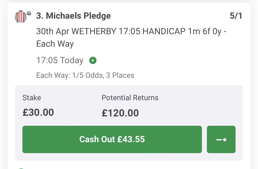 CTB80's tweet photo. @365SID not even ran yet I can cash out for a profit! I've never seen that before 🔥 https://t.co/x280mjrPMj