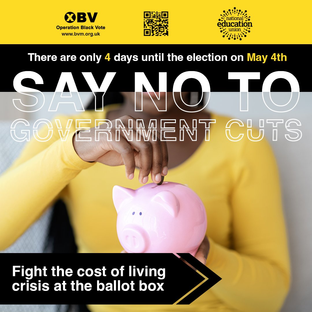 OpBlackVote's tweet photo. People have to choose between heating or eating โ
Your voice can change that ๐ฃ
Vote on 4th May to send a message that our communities deserve better
Donโt forget to take your ID to the polling stations ๐ณ๏ธ
#blackvotesmatter #obv #localelections23 #useitorloseit #repyourends https://t.co/oLjwiMf5ZH