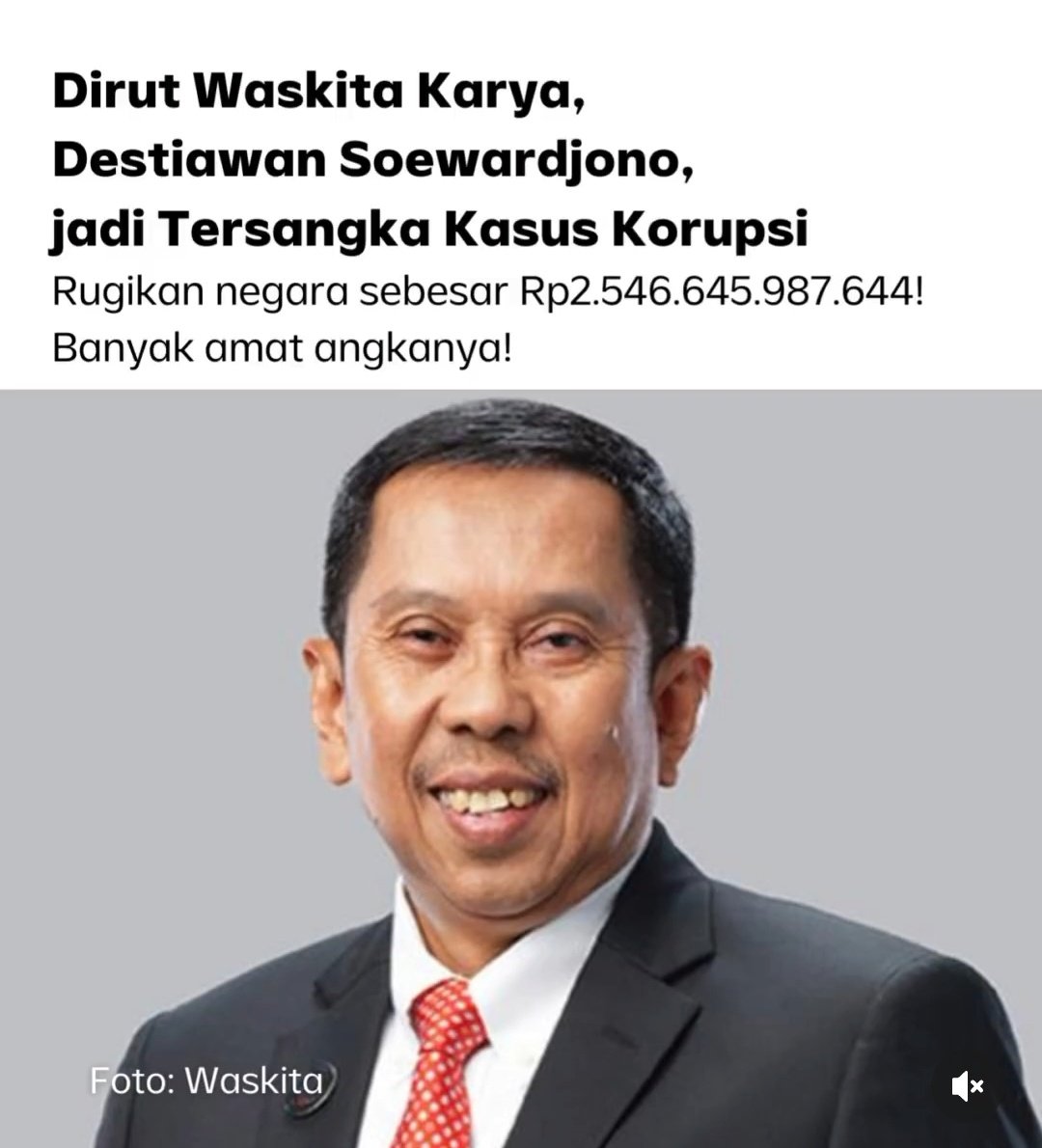 Korupsi alias Maling uang negara ‼️Destiawan Soewardjono memakai dokumen palsu untuk pencairan pembayaran proyek fiktif.