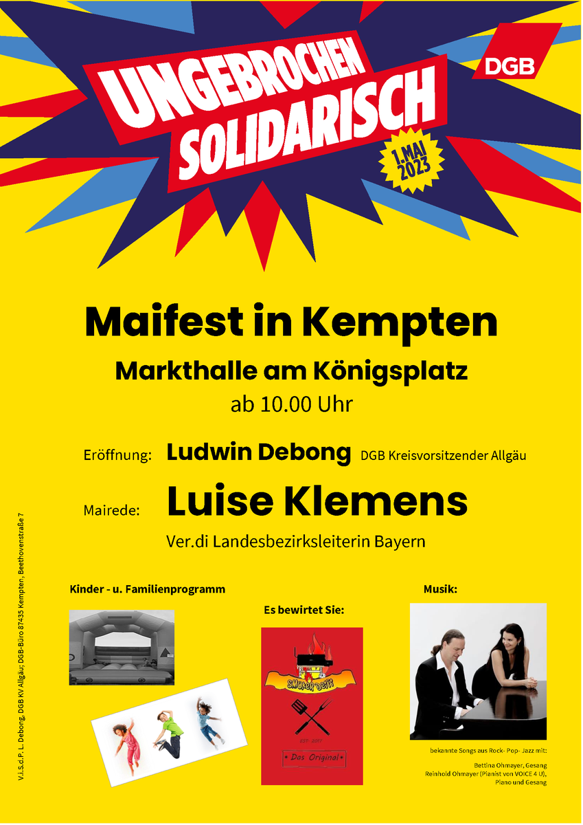 verdibayern's tweet photo. 1. Mai: ver.di-Landesbezirksleiterin Luise Klemens spricht in Kempten https://t.co/9jt9a2dJ52