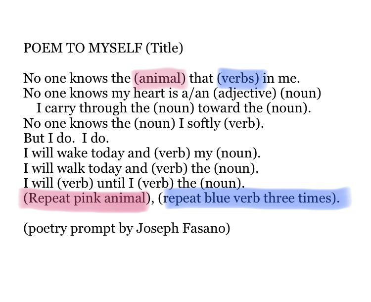 Here is a thread of all my recent poetry prompts in one place—for people of all ages to use and share.  Enjoy, trust yourself, and feel free to post what you create.  

To start, here is a *new* one: