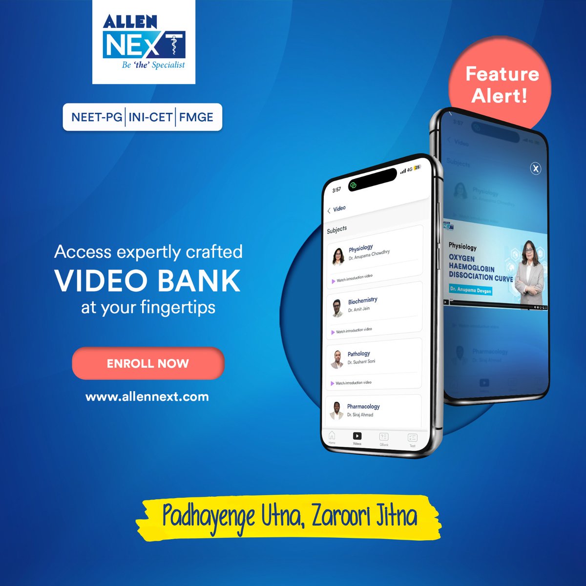 allen_next's tweet photo. Introducing ALLEN NExT video bank, your one-stop destination for expertly crafted videos covering all subjects in 700+ hours. And the best part? We provide them separately in both English and Hinglish!
#BeTheSpecialist #ALLENNExT #ALLENKota #allenites #medtwitter #elearning https://t.co/39zXs7Y9zG