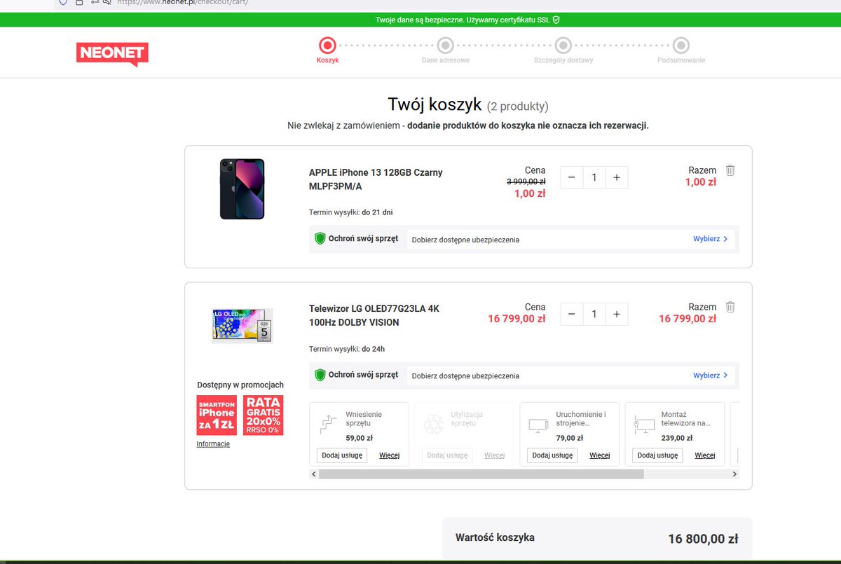 ZaniuFN's tweet image. Siemka, jeśli wejdziecie na stronę NEONET i wybierzecie sobie telewizor, który jest na przecenie to otrzymujecie telefon za 1 zł tu macie przykład--

Promocja trwa do 08.05😎💰
#NEONET