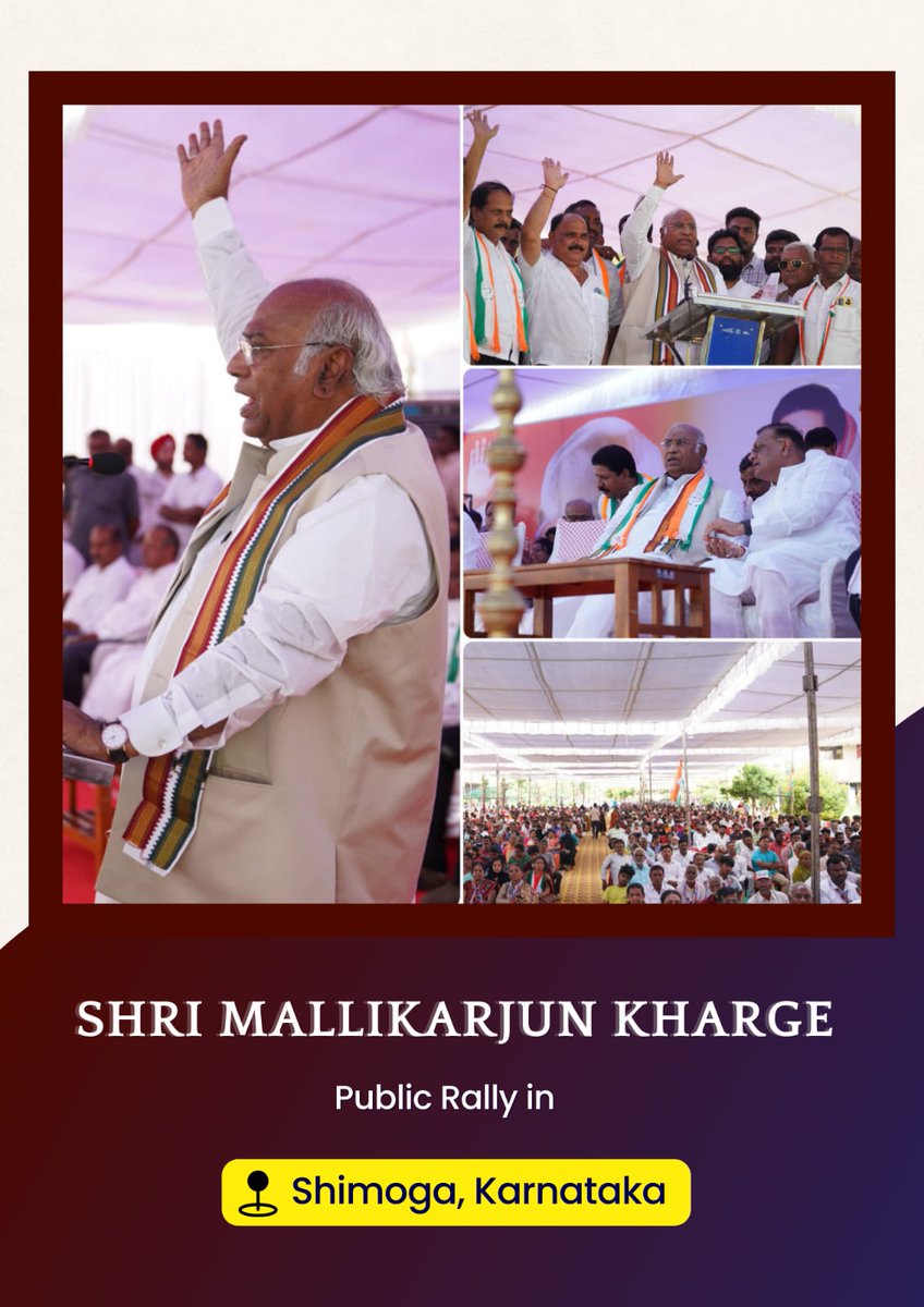 AIPCJHR's tweet photo. @INCIndia अध्यक्ष @kharge Public Meeting at #Shimoga Karnataka !
Amazing responses from Kannadigas ! https://t.co/mzDKd76TXl