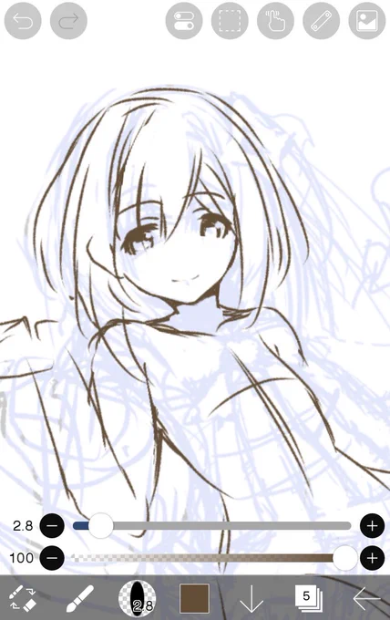 スマホで描くのムズち
