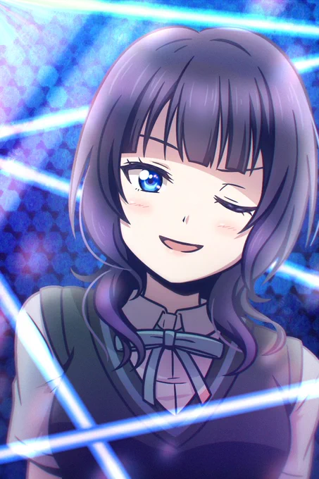 以前描いたこの果林先輩 背景のレーザーっぽい部分は『VIVID WORLD』を少し意識していたり   あと9話の観客「虹ヶ咲学園?知らな～い」 からのパフォーマンスでファンを獲得する展開 現実でも成し遂げてほしい いつぞやのギルキスみたいに虹もカマしたれ!!! #lovelive #虹ヶ咲 #朝香果林
