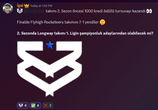 LongWay_ESC's tweet photo. Rocket League takımımızı ve takım kaptanımız Arda "@R3Zlmao" Topcuoğlu'nu gösterdikleri başarılardan dolayı tebrik ediyoruz.

Congratulations to our Rocket League team and our team captain Arda "@R3Zlmao" Topcuoğlu for their success.
#LWIN https://t.co/8ByRxM5cUE