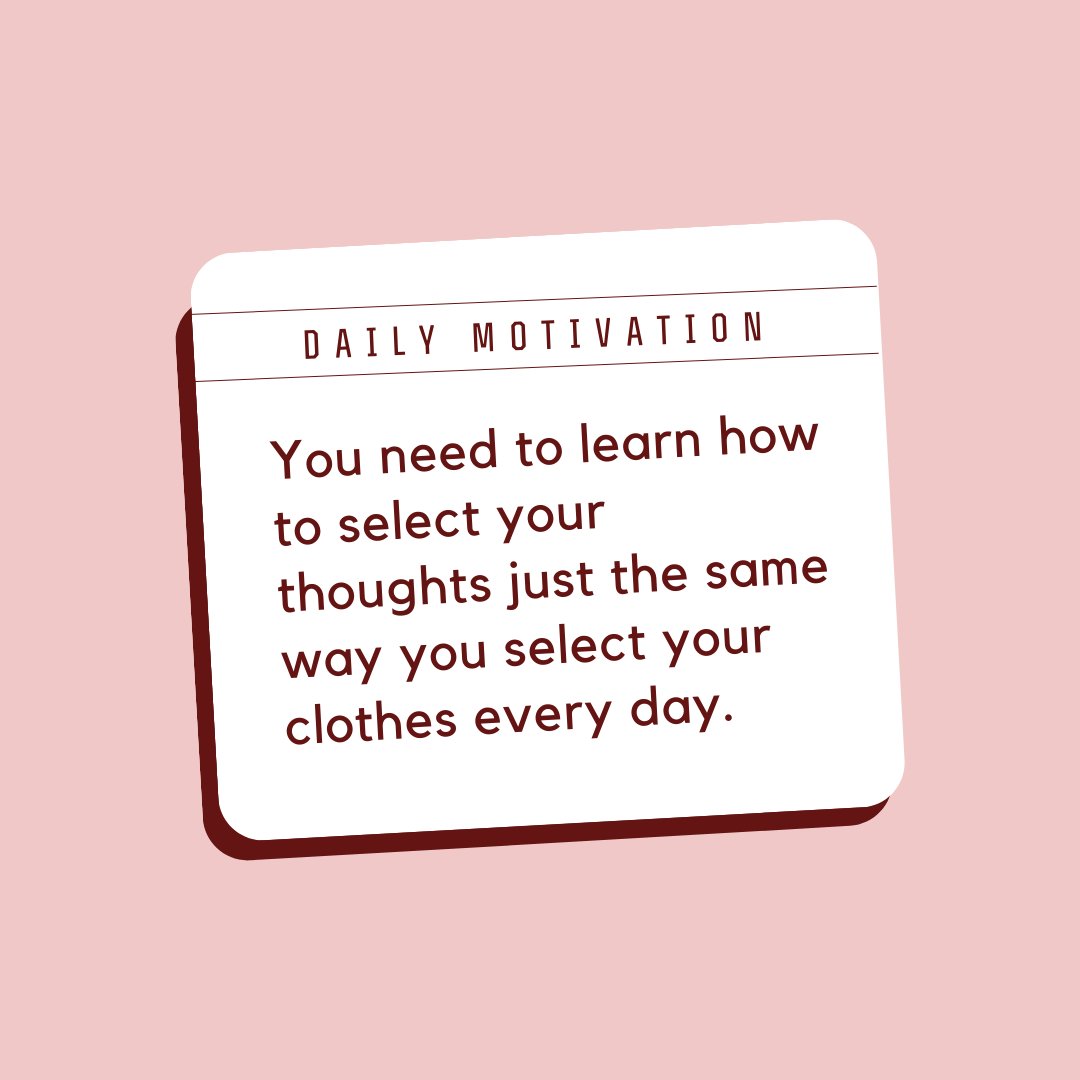 Glori_Monroe's tweet photo. You need to learn how to select your thoughts just the same way you select your clothes every day.
#glorimonroe #thoughts #reminder #motivation https://t.co/dABO2mUxRh