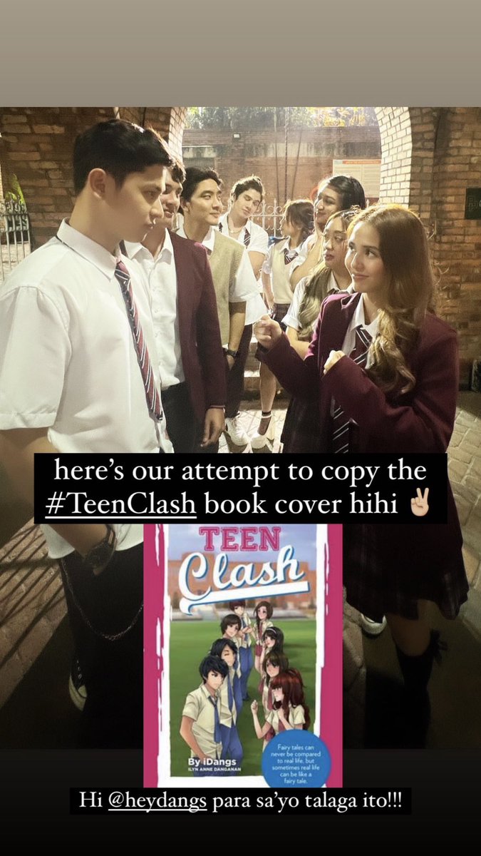 230430 IG Story | @.kookoolab story update with our favorite CLASHmates! 💜
🖇: instagram.com/stories/kookoo…

“here’s our attempt to copy the #TeenClash book cover hihi ✌🏻

Hi @iDangs_ para sa’yo talaga ito!!!”

#AljonMendoza