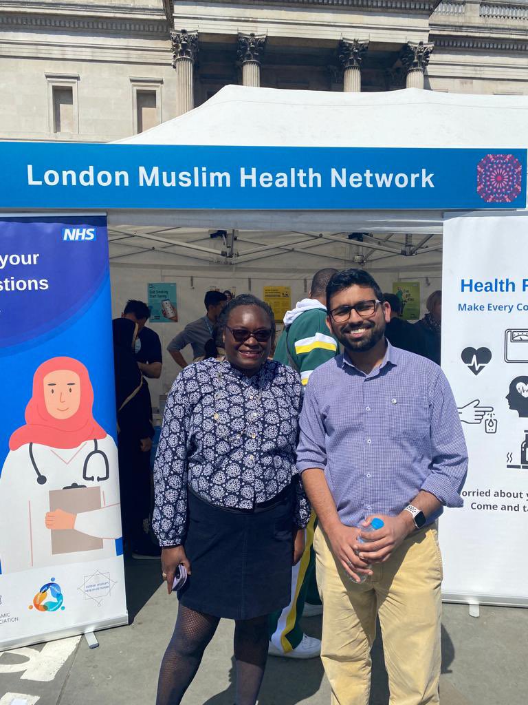 MariannaMasters's tweet photo. Great day visiting @LondonMuslimNHS on the health stall at @MayorofLondon #EidInTheSquare event in Trafalgar Square
The team shared health info on conditions from diabetes, high blood pressure to cancer awareness. Nice meeting co-chair @salmanWaqar
👏🏾 @NHSEnglandLDN @SadiqKhan https://t.co/sFFn8WNG5U