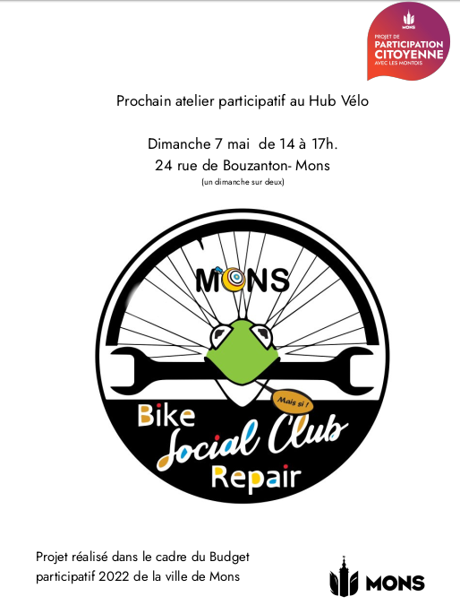 Bike_RepairMons's tweet photo. Prochain atelier participatif  🔧⚙️🚲
dimanche 7 mai 14-17h au Hub vélo
24 rue de Bouzanton  #Mons 🇧🇪
l'occasion de découvrir le projet. Bienvenue !
#atelierparticipatif #budgetparticipatif https://t.co/Fd7i3C4JUq